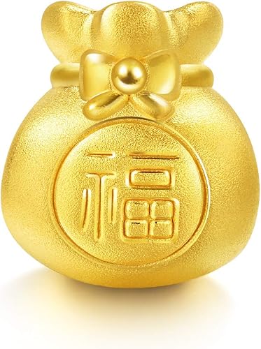 CHOW SANG SANG 999 24K Solid Gold Blessing Bracelet, Fortune Bag Charm Red Bracelet for Women 89197C